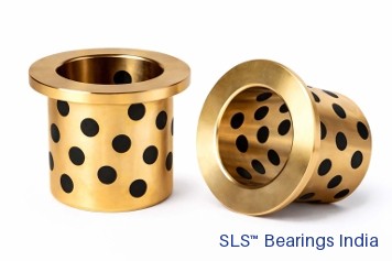 Flanged graphite-plugged bronze bush