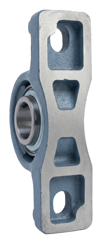 Side profile of HGX cast-iron pillow block bearing housing with machined mounting face